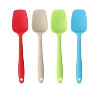 Tyouki Silicone Spoon Spatula, 4 Piece Rubber Spatula Heat Resistant, One Piece Design Non-Stick Spoonula, Flexible Kitchen Scrapers with Stainless Steel Core for Baking, Mixing, Cooking(21.6cm/8.5in)
