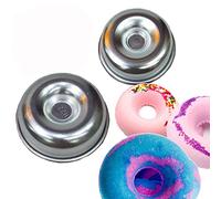 tyoungg 2 Pieces Assorted Size Metal Donut Bath Bath Bomb Molds to Make Unique Cute Homemade or Business Bath Bombs(Donuts)