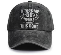 TypasTdqk 50th Birthday Gifts for Women Men, 50 Years to Look This Good Baseball Cap, Vintage 1975 Hat, Mothers Day Retirement Decorations for Papa Mom Mimi Black