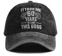 TypasTdqk Best 60th Birthday Gifts for Women Men, 60th Birthday Baseball Cap, 60 Years Party Hat, Funny Old Lives Matter Gift for Dad Mom Grandpa Grandma Black