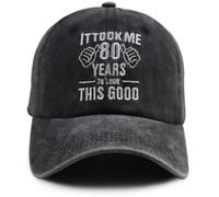 TypasTdqk Funny 80th Birthday Gifts for Women Men, 80 Years Old Hat, Vintage 1945 Baseball Cap, Halloween Retirement Gifts for Grandma Pappy Mommy Grandpa Black