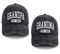 TypasTdqk Gifts for Grandparents, Grandpa Grandma 2025 Hat, New Papa Mimi Baseball Cap, Retirement Mothers Fathers Day Christmas Birthday Gifts for Pappy Grammy Black Black