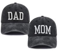 TypasTdqk Mom and Dad Hats for Women Men, New Parents Gifts for Couples, Daddy Mommy Baseball Cap, Mother's Father's Day Christmas Birthday Gifts for Papa Mama Black