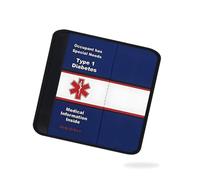 Type 1 Diabetes Awareness Medical Alert Seatbelt Cover for Children in Car Seats (6”) Featuring an Emergency Information Form and Pocket by Help Belts. (Blue/White)