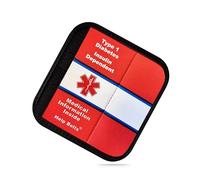 Type 1 Diabetes Insulin Dependent Medical Alert Seatbelt Cover for Child Car Seat (6”) Featuring an Emergency Information Form and Pocket by Help Belts. (Red)
