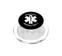 Type 1 Diabetes Medical Alert (BLACK) PopSockets PopGrip for MagSafe