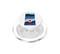 Type 1 Diabetes Medical Alert Label (Retro Blue Wave Stripe) PopSockets PopGrip for MagSafe
