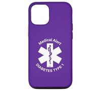 Type 1 Diabetes Medical Alert (Purple) Case for iPhone 12/12 Pro