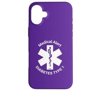 Type 1 Diabetes Medical Alert (Purple) Case for iPhone 16 Plus