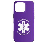 Type 1 Diabetes Medical Alert (Purple) Case for iPhone 16 Pro