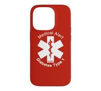 Type 1 Diabetes Medical Alert RED Medical ID Tag Insulin T1D Case for iPhone 14 Pro