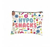 Type 1 Diabetes Snack Bag Backpack Emergency Snacks Bag Travel Portable Zipper Pouch Funny Makeup Bag Diabetic Gifts for Diabetics Women Men