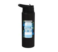Type 1 Diabetes T1D Awareness Month Diabetic Insulin Or Die Stainless Steel Insulated Water Bottle