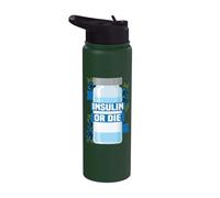 Type 1 Diabetes T1D Awareness Month Diabetic Insulin Or Die Stainless Steel Insulated Water Bottle