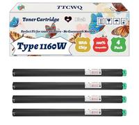 Type 1160W Toner Cartridge Compatible for Ricoh Aficio 240W 470W 480W MPW2400 MPW3600 MPW5100 Printers, with Chip, High Yield 36000 Pages, High-Definition Printing (4 Pack Black)