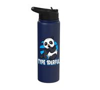 Type 1derful Type 1 Diabetes Panda Bear Diabetes Awareness Stainless Steel Insulated Water Bottle