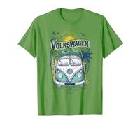 Type 2 Campervan Catch The Waves Surfing Van T-Shirt, Men, Grass Green, Small