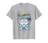 Type 2 Campervan Catch The Waves Surfing Van T-Shirt, Men, Heather Grey, XX-Large