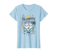 Type 2 Campervan Catch The Waves Surfing Van T-Shirt, Women, Baby Blue, XX-Large