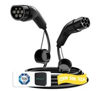 Type 2 Charging Cable 22 kW 32 A 5 m 3-Phase, EV/PHEV Charging Cable with Type 2 Plug, Universally Compatible for Electric & Hybrid Vehicles with Cable Bag