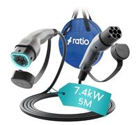 Type 2 Charging Cable 7.4kW | 32A | 5M | 1-Phase | Mode 3 | 5 Metre Type 2 to Type 2 EV Charging Cable 7kW Electric Car Charger, Fast EV Vehicle Charger - Made in Holland