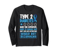 Type 2 Diabetes Awareness Month Warrior Survivor Fighter T2D Long Sleeve T-Shirt