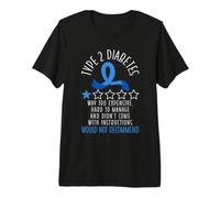 Type 2 Diabetes Awareness Month Warrior Survivor Fighter T2D Premium T-Shirt