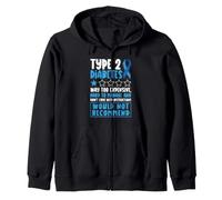 Type 2 Diabetes Awareness Month Warrior Survivor Fighter T2D Zip Hoodie