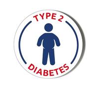 TYPE 2 DIABETES BODY SYMBOL - WHITE BACKGROUND - 38mm SMALL BADGE