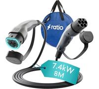 Type 2 EV Charging Cable 7.4kW | 32A | 8M | 1-Phase | Mode 3 | 8 Metre Type 2 to Type 2 Charging Cable 7kW Electric Car Charger, Fast EV Vehicle Charger - Made in Holland