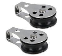Type 2 Marine Pulley Block 26mm Diameter Nylon Wheel Stainless Steel 2pc
