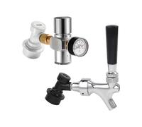 (type 2, One size) Home Brewery Beer Carbonation & Dispenser Combine Kit,Premium 0-60PSI Mini Co2 Regulator,Craft Beer Tap with Ball Lock Connector