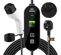 Type 2 to 3 Pin EV Charger Cable - 5M, 3.5KW, IP65 Waterproof, 8/10/13/16A, LED Display for Type 2 & PHEV EVs