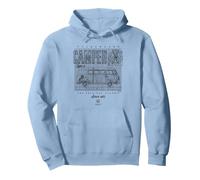 Type 2 VW Camper Van The Original Classic Pullover Hoodie, Adult Unisex, Dusty Blue, Large