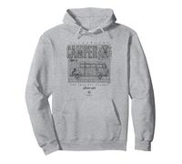 Type 2 VW Camper Van The Original Classic Pullover Hoodie, Adult Unisex, Heather Grey, Large