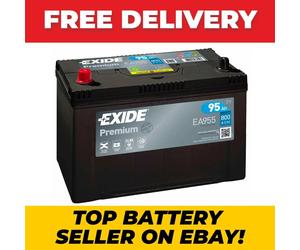 Type 250TE Car Battery 12V 95Ah 800A Exide EA955 Premium Battery