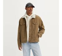 Levi's Men's Type 3 Sherpa Trucker Denim Jacket, Washed Cougar Canvas, M