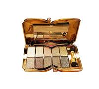 Bernecy Glitter Eyeshadow Palette,10 Colors Sparkle Shimmer Eye Shadow Highly Pigmented Long Lasting Makeup Set Gold (Type 5), Small