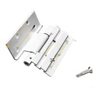 Type 50 Casement Window Hinge, Aluminum Alloy 180-Degree Outswing Replacement for Grooved and Flat Frames, Includes Stainless Steel Screws, Black(Style B, White)