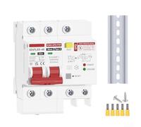 Type A 2P RCBO with Protection 30mA 120V/240V DIN Rail Circuit Breaker Overload Short Circuit Arrester 10-60A C Curve(60A)