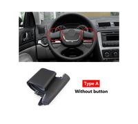 (Type A blue line) Hand Braid Steering Wheel Cover For Skoda Octavia Fabia Superb Roomster