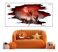 (Type a) Halloween Floor Decals | Ghost Hand Scratching Halloween Wall Stickers | Ghost Hand Stretched Out Floor Decor Halloween Wall Stickers Halloween Party