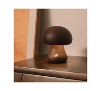(Type A- walnut, One size) LED Mushroom Night Light with Touch Switch Wooden Cute Bedside Table Lamp Bedroom Children's Room Sleeping Night Light