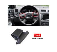 (Type B blue line) Hand Braid Steering Wheel Cover For Skoda Octavia Fabia Superb Roomster