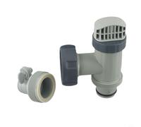 Type B Hose Adapter and Plunger Valve for Intex Pools | Robust Plastic, Elastic Rubber Seal Prevents Leaks, Easy Install Shut-off Valve, Fits Most Above Ground Pools