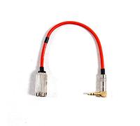 TYPE B - MIDI over Mini Jack Cable. Angled 3.5mm TRS to 5 Pin DIN Socket [Red, 10cm]