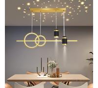 (Type C) 1pc Elegant Modern LED Spot Light Chandelier with Starry Sky Design - Dimmable, Metal Pendant Light