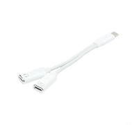 Type C 2 IN 1 Headphone Adapter Cable Supporting 100W Fast Charging and HiFi Audio Playback with Inline Control (White)
