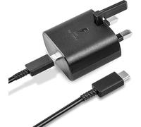 Type-C 25W Super Fast Charger Plug & Cable Fast Charging Adapter Plug with 3A 1.2M Type C Cable PD Quick Charge USB-C Power Delivery Rapid Charging Wall Charger for Phones Tablets Devices Black