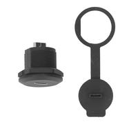 Type C 3.1 Panel Mount Coupler, USB C Mounting Socket with Dust Cover, Water Proof Female Connector - IP67 Waterproof Protection, Thread Locking Design, Durable for Industrial an